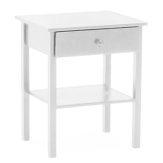 Read more about Willox wooden bedside cabinet with 1 drawer in white