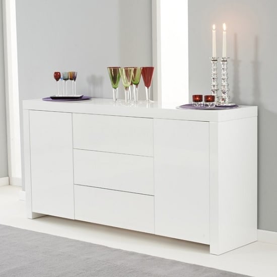 Windsor Sideboard In White High Gloss With 2 Doors Furniture in Fashion