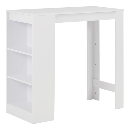 Product photograph of Winnie Wooden Bar Table With Shelf In White from Furniture in Fashion