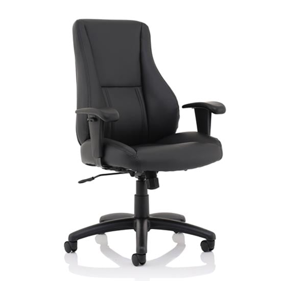 Product photograph of Winsor Leather Office Chair In Black With No Headrest from Furniture in Fashion