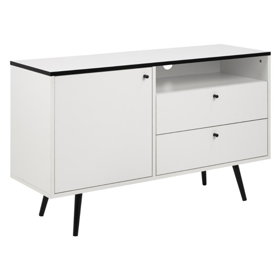 Read more about Woodburn wooden 1 door and 2 drawers sideboard in white