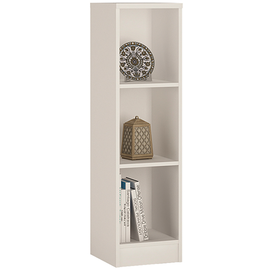 Read more about Xeka medium narrow 2 shelves bookcase in pearl white