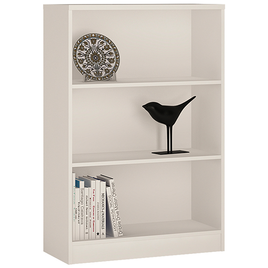Read more about Xeka medium wide 2 shelves bookcase in pearl white