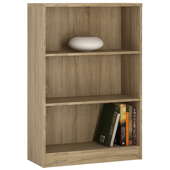 Read more about Xeka medium wide 2 shelves bookcase in sonoma oak