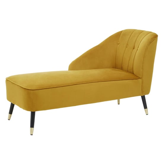 Read more about Yette right arm velvet chaise lounge chair in mustard