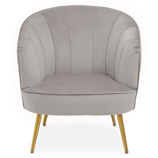Read more about Yolinda upholstered velvet armchair in grey