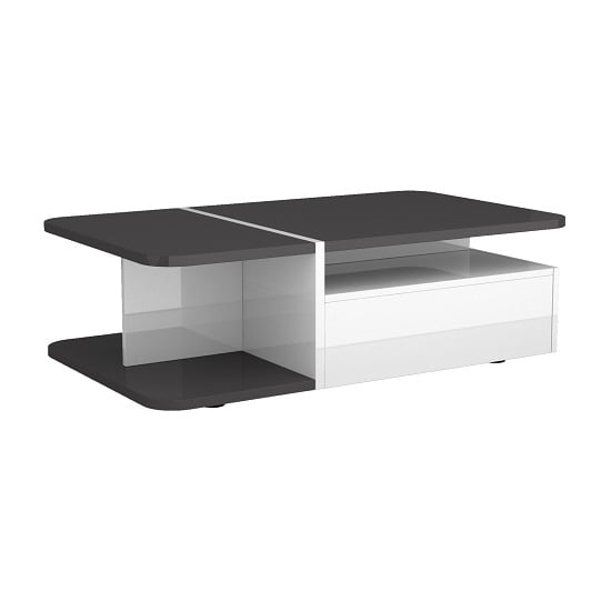 Zaire Wooden Coffee Table In White And Anthracite Gloss | Furniture in ...