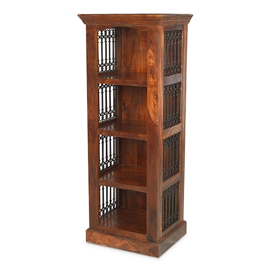 Read more about Zander wooden alcrove bookcase in sheesham hardwood