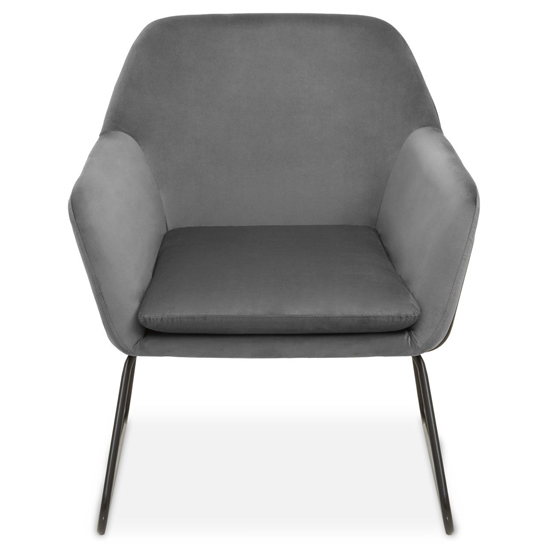 Read more about Zander upholstered velvet armchair in grey