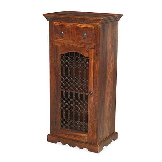 Product photograph of Zander Wooden Hi-fi Cabinet In Sheesham Hardwood With 1 Door from Furniture in Fashion