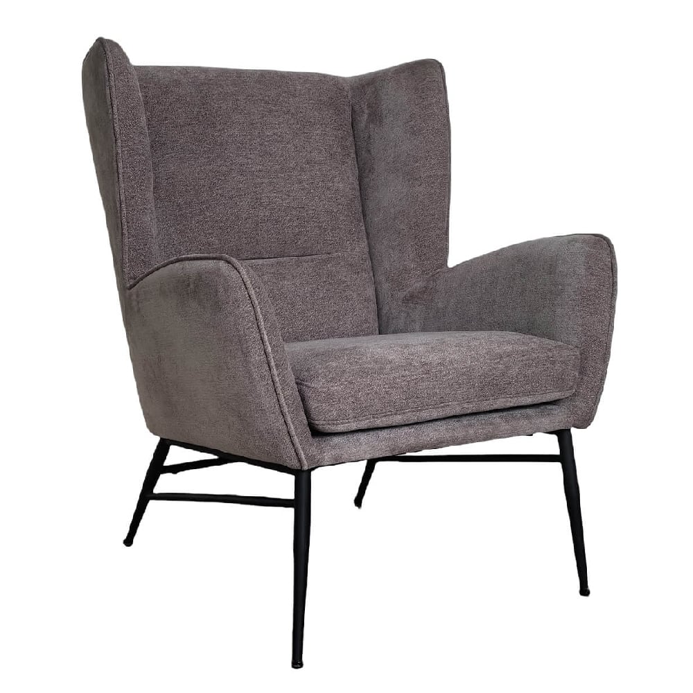 Read more about Zanesville fabric accent bedroom chair with black legs in grey