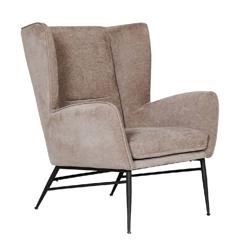 Read more about Zanesville fabric accent bedroom chair with black legs in mink