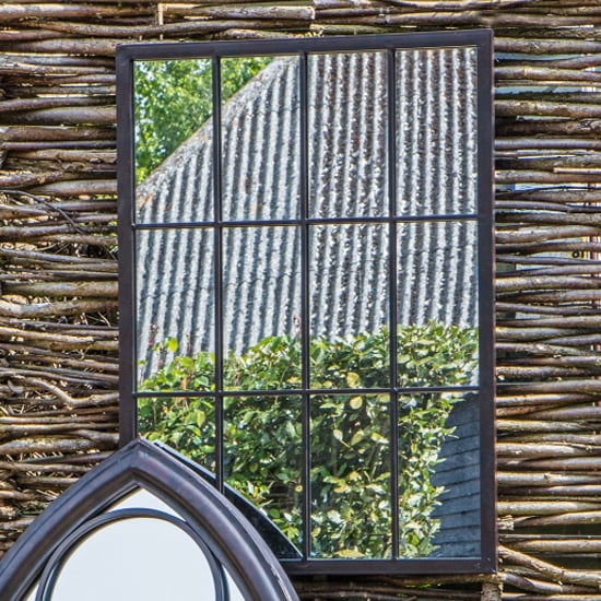 Read more about Zanetti outdoor window design wall mirror in black frame