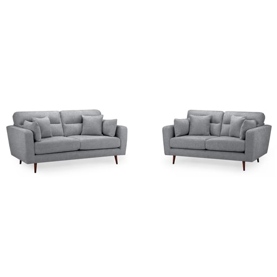 Product photograph of Zanita Fabric 3 2 Seater Sofa Set In Grey from Furniture in Fashion