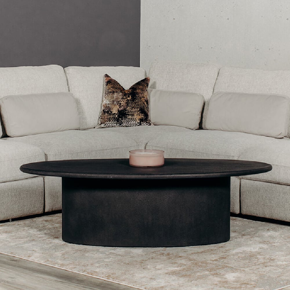 Product photograph of Zapopan Wooden Coffee Table In Black Concrete Effect from Furniture in Fashion