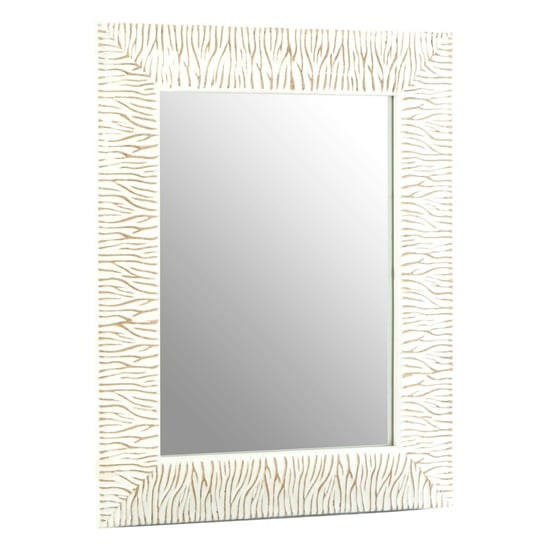 Photo of Zelman wall bedroom mirror in antique white brushed gold frame
