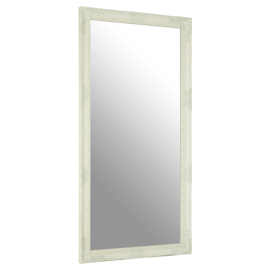 Photo of Zelman wall bedroom mirror in white and brushed gold frame
