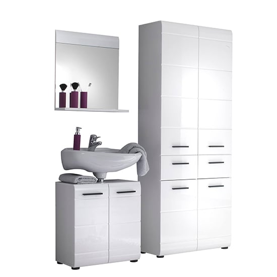 Photo of Zenith bathroom furniture set 4 in white with high gloss fronts