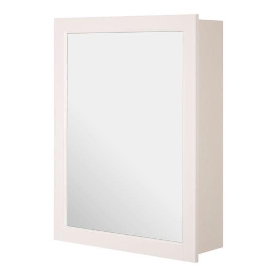 Photo of Zennor mirrored wall cabinet in white with 2 inner shelves
