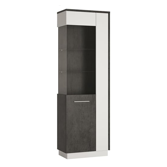 Read more about Zinger left handed glass display cabinet in grey and white