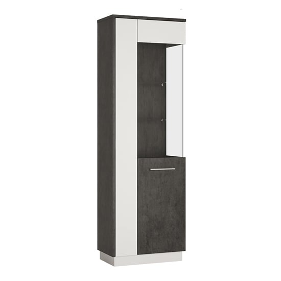 Read more about Zinger right handed glass display cabinet in grey and white