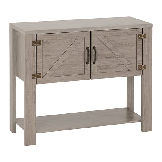 Read more about Zino wooden console table with 2 doors in grey wood grain