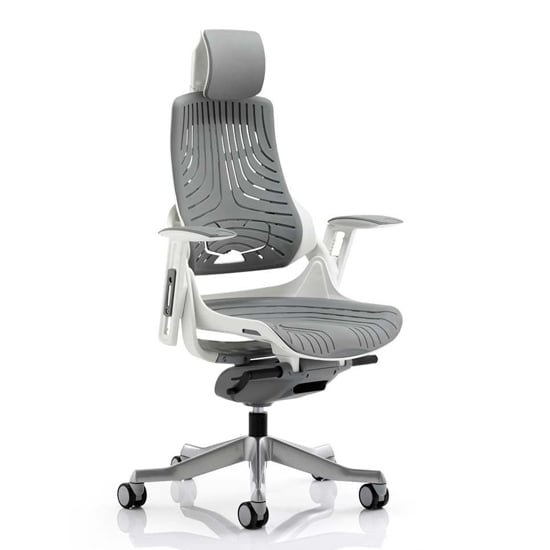 Read more about Zure executive headrest office chair in gel grey with arms