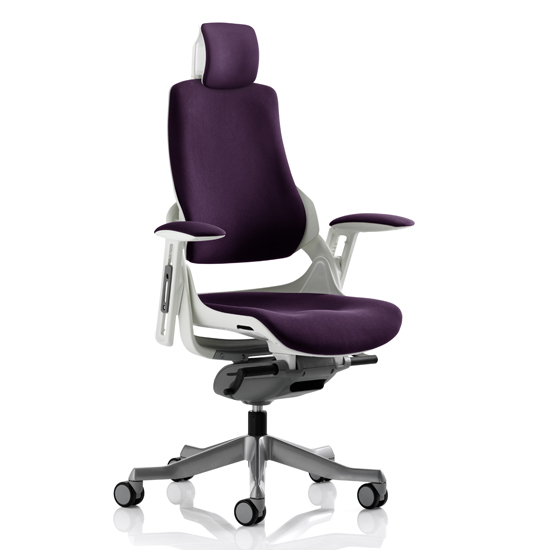 Read more about Zure executive headrest office chair in tansy purple