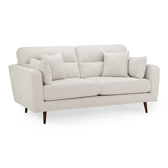Product photograph of Zurich Fabric 3 Seater Sofa In Beige With Brown Wooden Legs from Furniture in Fashion