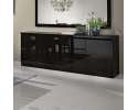 Regal Display Cabinet In Black With High Gloss Lacquer And LED ...