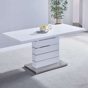 white gloss dining table 140cm